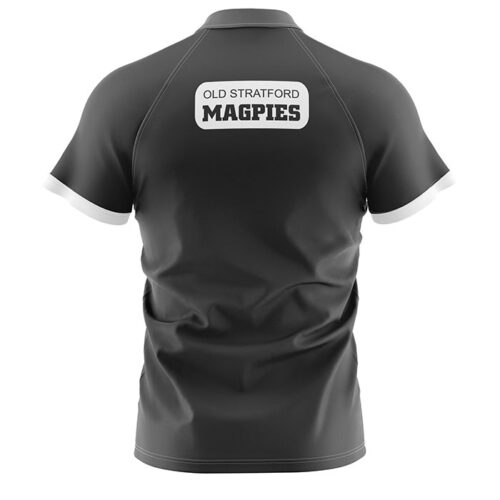 club bowls shirt design old stratford magpies smbc back